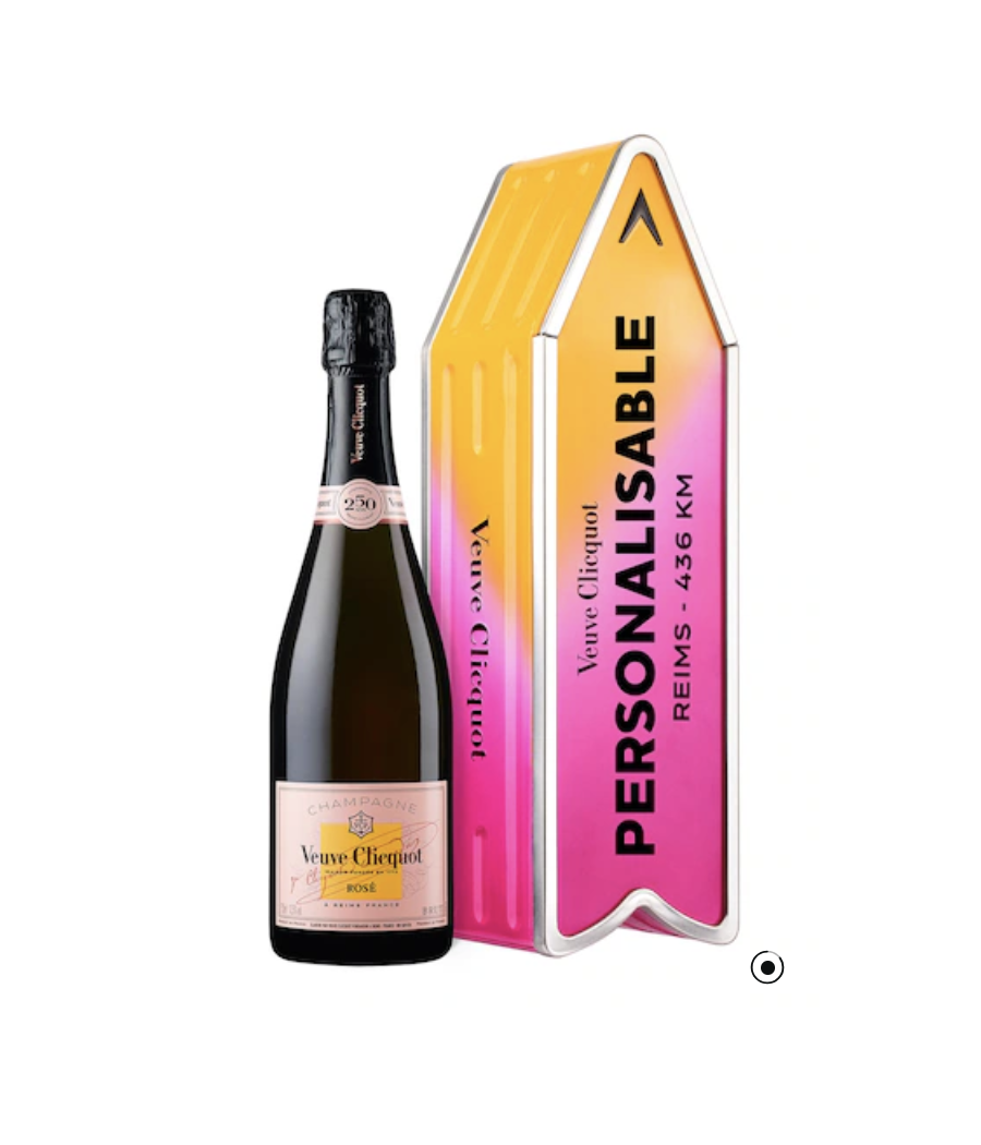 euve Clicquot Rosé sous coffret Arrow édition limitée Rose personnalisable