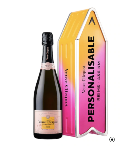 Veuve Clicquot Rosé sous coffret Arrow édition limitée Rose personnalisable