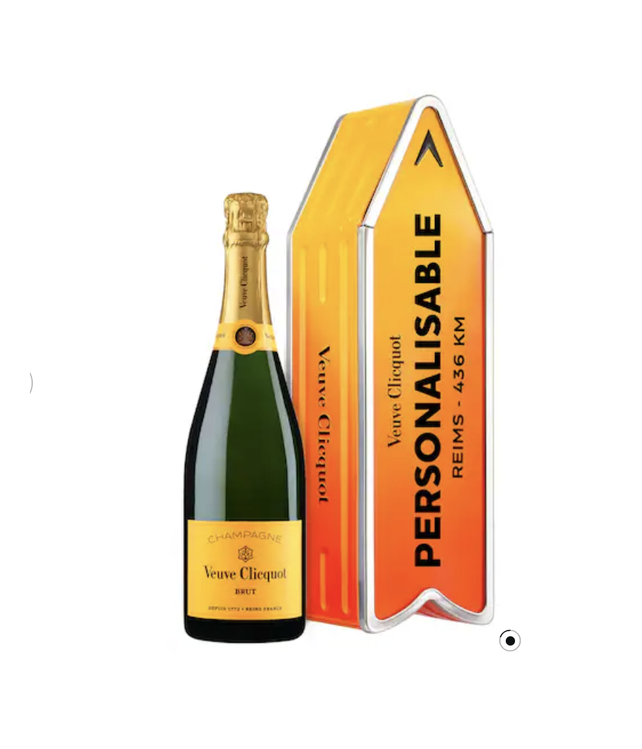 Veuve Clicquot Brut Carte Jaune sous coffret Arrow édition limitée Orange personnalisable