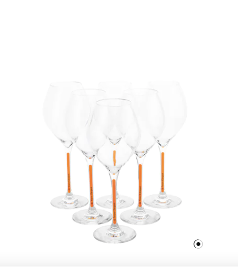 Verres Veuve Clicquot à pied jaune