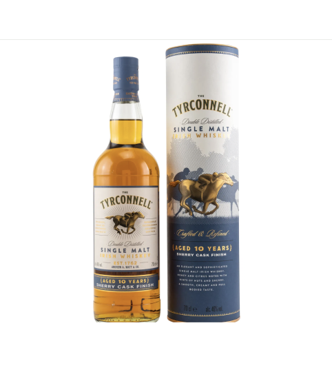 The Tyrconnell 10 Year Old Sherry Finish Irish Whisky with Gift Pack